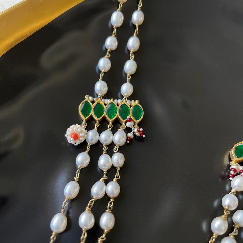 Sheetal Zaveri   I   Rysa Layered Hancrafted Earrings, Natural pearls used.  SZ-N38 - Shop Cult Modern