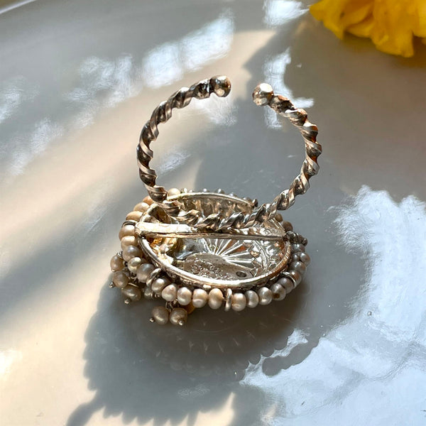 Sheetal Zaveri   I   Rimi Ring Hancrafted Earrings, Natural pearls used.  SZ-R27a - Shop Cult Modern