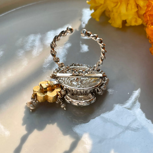 Sheetal Zaveri   I   Fleur Ring Hancrafted Earrings, Natural pearls used.  SZ-R21 - Shop Cult Modern