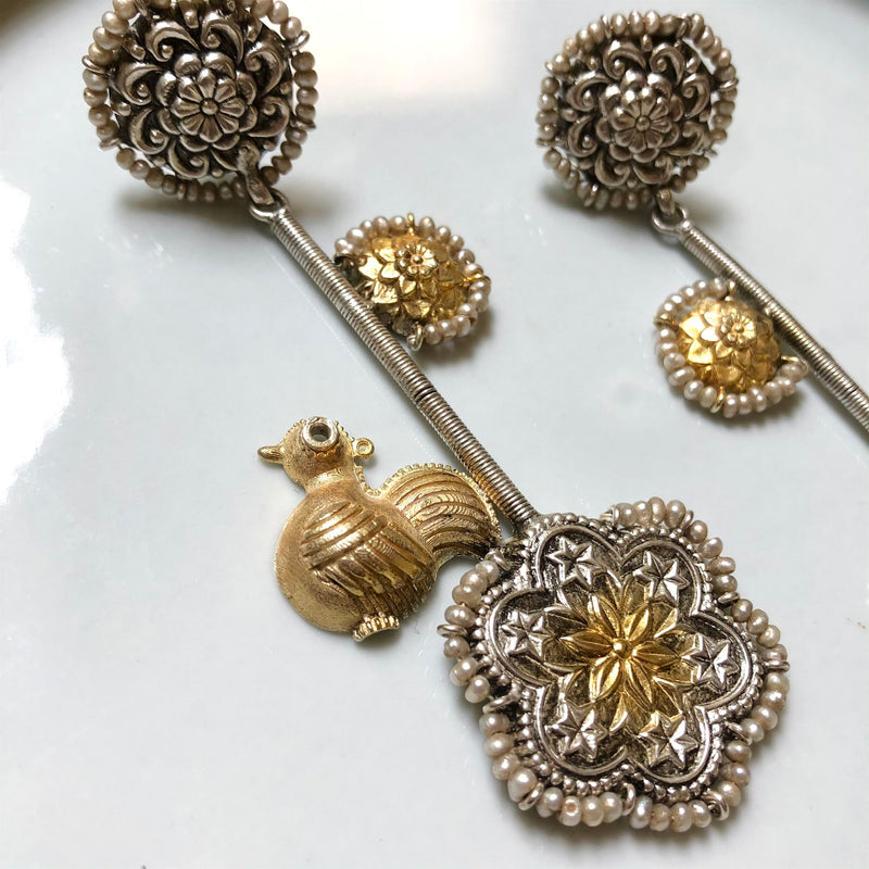Sheetal Zaveri   I   Pakhi Earrings Hancrafted Earrings, Natural pearls used.  SZ-E66 - Shop Cult Modern