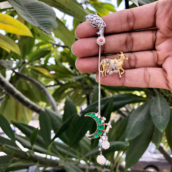Sheetal Zaveri   I   Matsya Teardrop - Green Hancrafted Earrings, Natural pearls used.  SZ-E72b - Shop Cult Modern