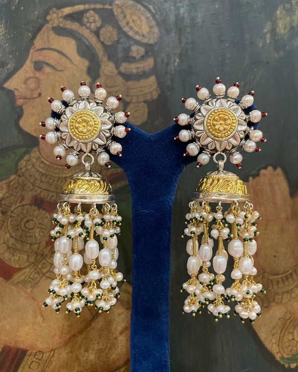 Sheetal Zaveri   I   Amulya Earrings Hancrafted Earrings, Natural pearls used.  SZ-E96a - Shop Cult Modern