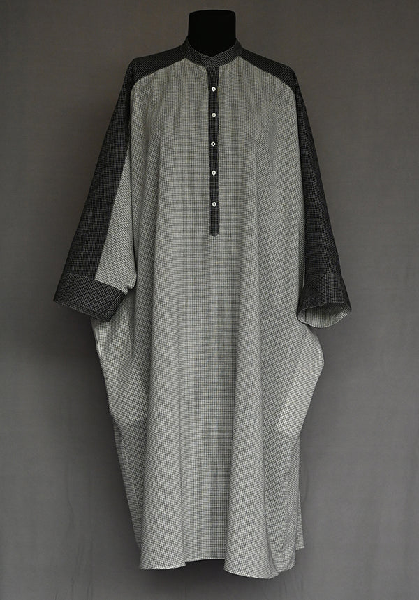 Amrich  Kaftan Dress Checkered Handwoven and Colour Blocked - Shop Cult Modern