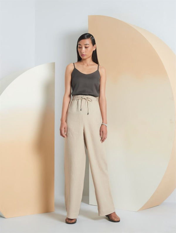 Perona   -   Womens-Bottoms-Trousers & Denims -Jeaselle-Pwa-Ss21-510-24-Beige - Shop Cult Modern