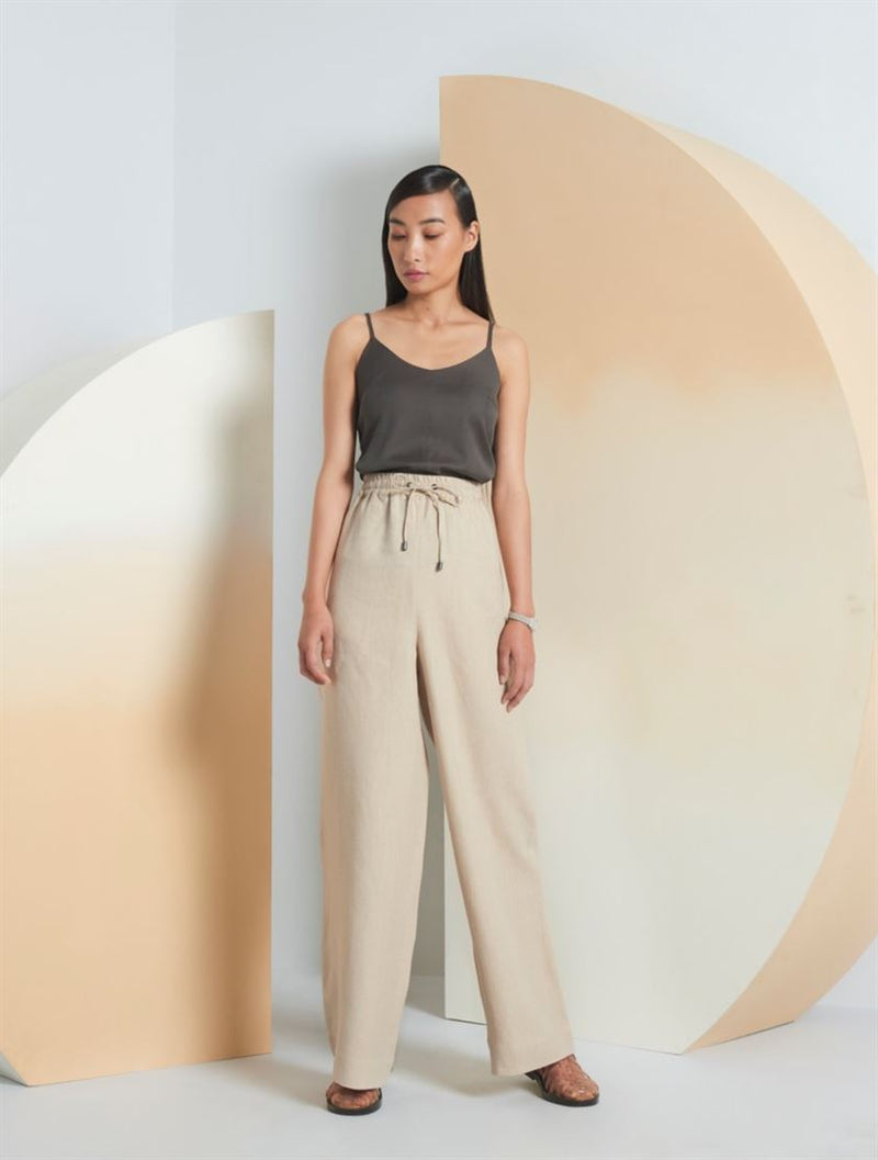 Perona   -   Womens-Bottoms-Trousers & Denims -Jeaselle-Pwa-Ss21-510-24-Beige - Shop Cult Modern
