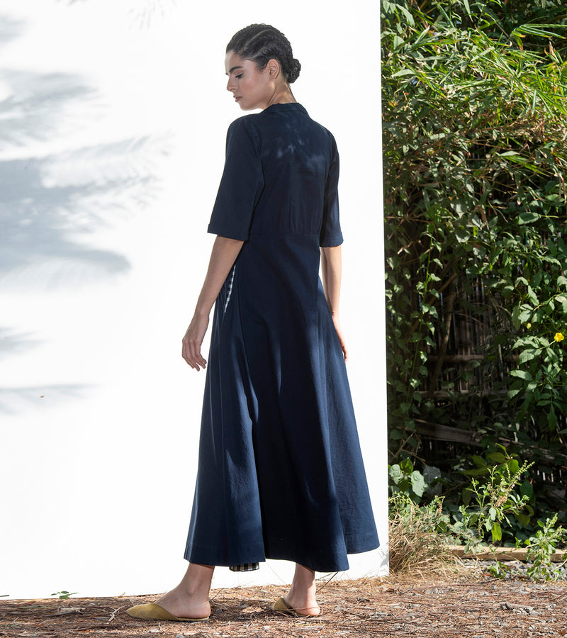 Khara Kapas Jacaranda Blue Long Dress - Shop Cult Modern
