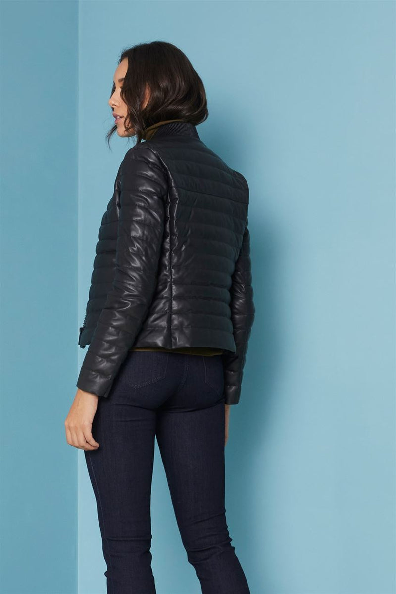 Perona   I   Womens-Outerwear-Down Fill Leather Jackets-Kaia Pwa-Fv21-3040-Black   AS8207 - Shop Cult Modern