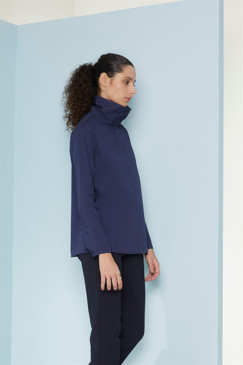 Perona   I   Womenshirts & Topshirts-Keanna-Pwa-Fv21-1103-Navy  AS7972 - Shop Cult Modern