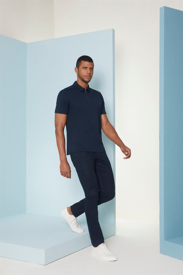 Perona   I   Mens-Thirts & Polos -Polos -Kenichi-Pma-Fv21-3002-Zip-Navy  AS7520 - Shop Cult Modern