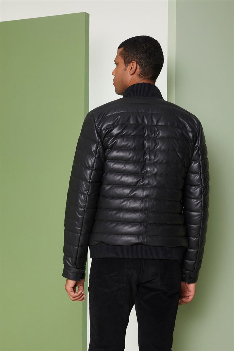 Perona   I   Mens-Outerwear-Down Fill Leather Jackets-Kian Pwa-Fv21-3041-Black   AS8227 - Shop Cult Modern