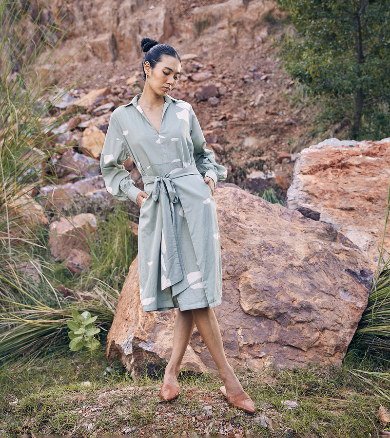 Khara Kapas Her Paradise Dress 100% Cotton  Mint Green KW677 - Shop Cult Modern
