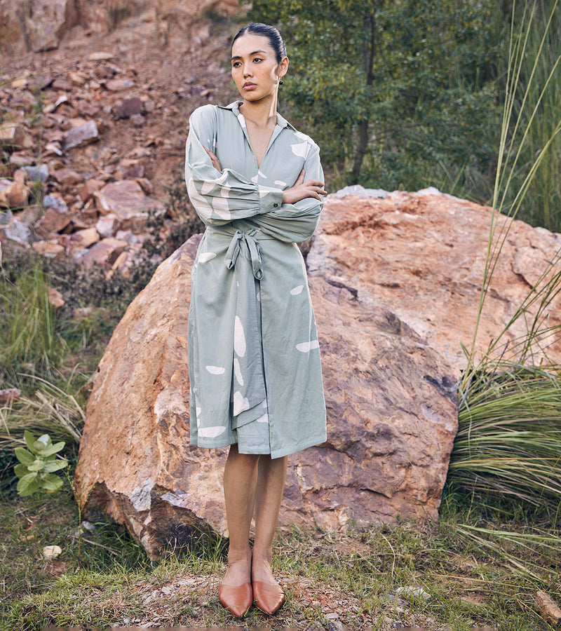 Khara Kapas Her Paradise Dress 100% Cotton  Mint Green KW677 - Shop Cult Modern