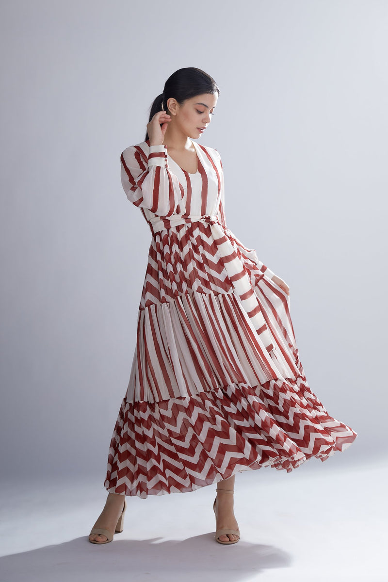 Koai   I   White And Red Stripes Dabu Dress - Shop Cult Modern
