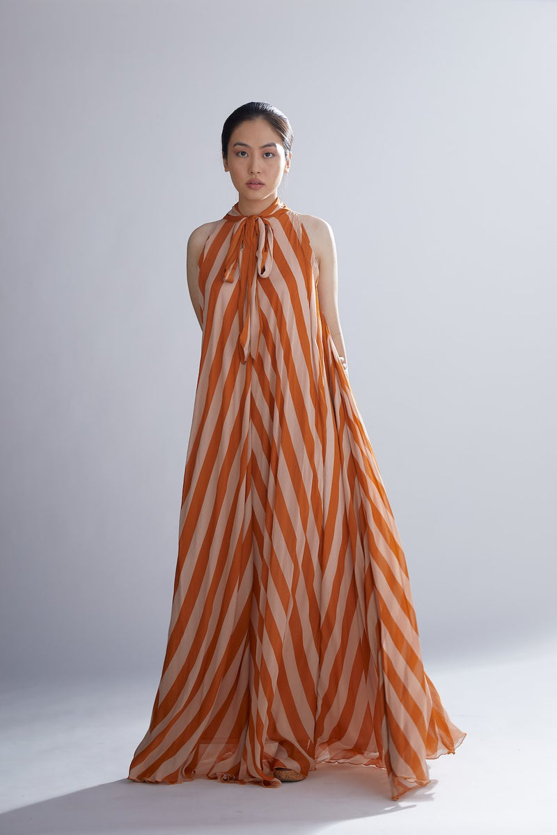 Koai   I   Orange And Peach Stripe Dress - Shop Cult Modern