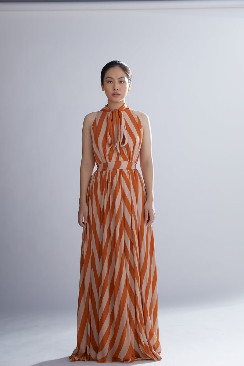 Koai   I   Orange And Peach Stripe Dress - Shop Cult Modern
