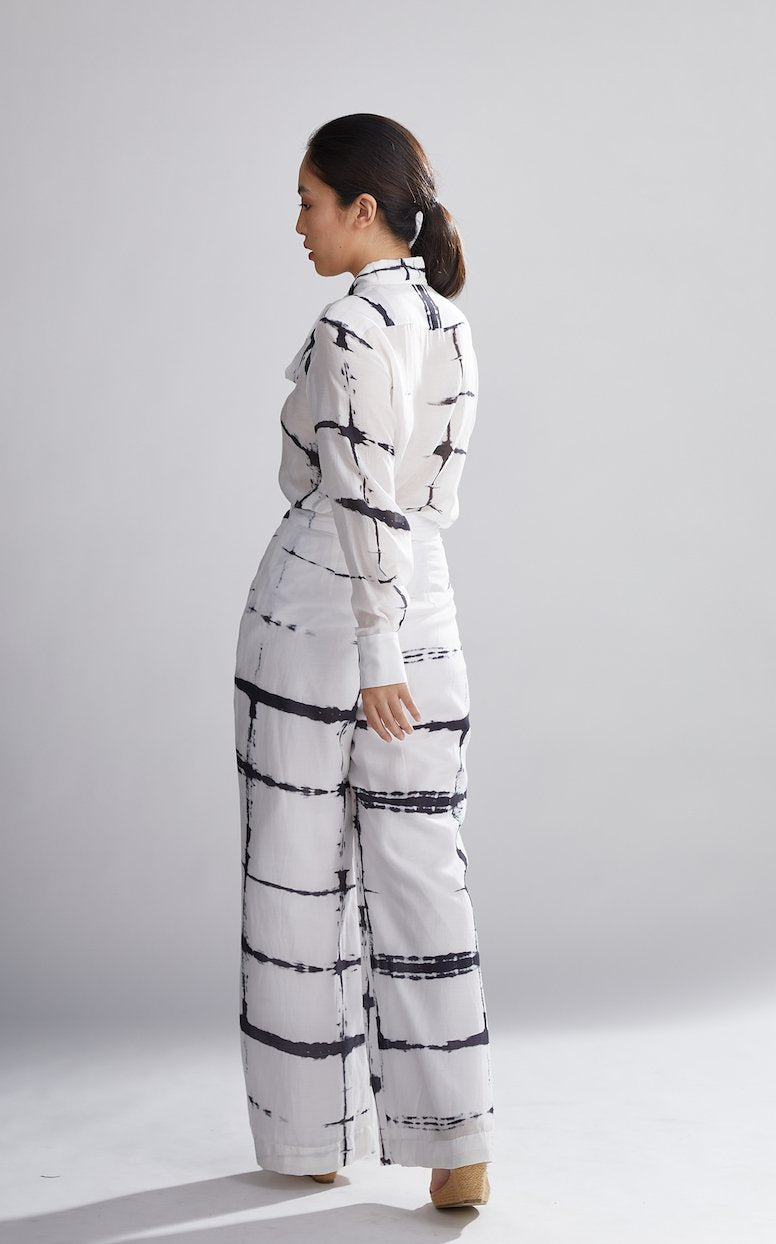 Koai   I   White And Black Shibori Bow Shirt - Shop Cult Modern