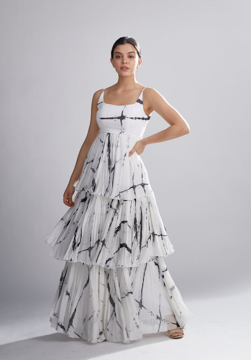 Koai   I   White And Black Shibori Layered Dress - Shop Cult Modern