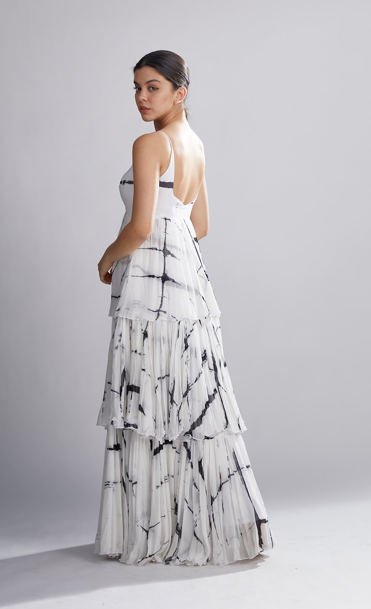Koai   I   White And Black Shibori Layered Dress - Shop Cult Modern