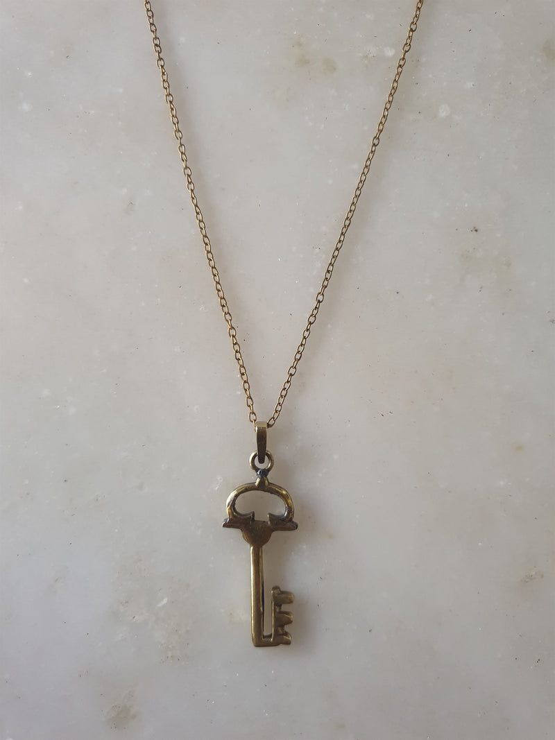 Chicory Chai   I   Key  Pendant   -  Recycled and Upcycled Brass Jewelry - Shop Cult Modern