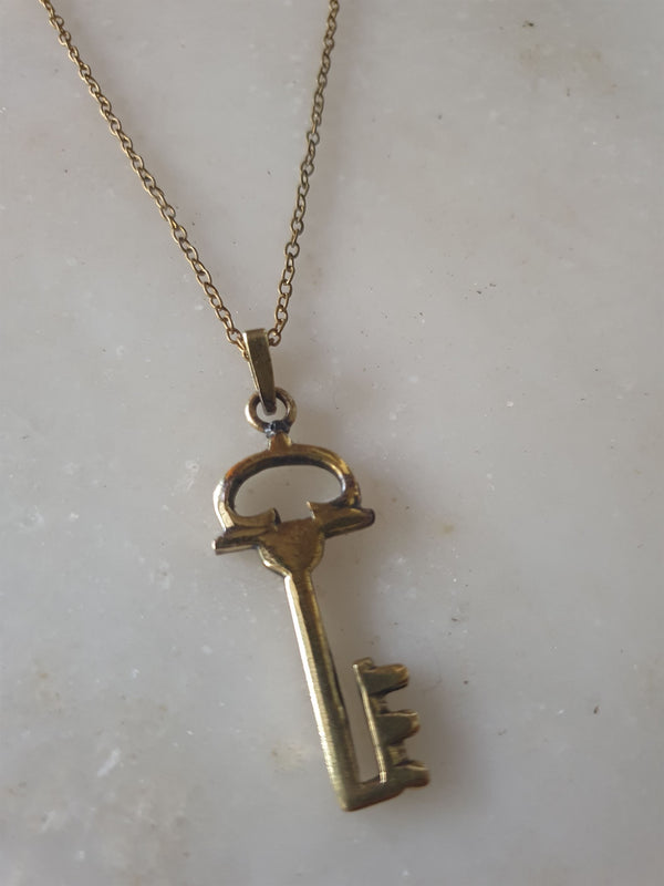 Chicory Chai   I   Key  Pendant   -  Recycled and Upcycled Brass Jewelry - Shop Cult Modern