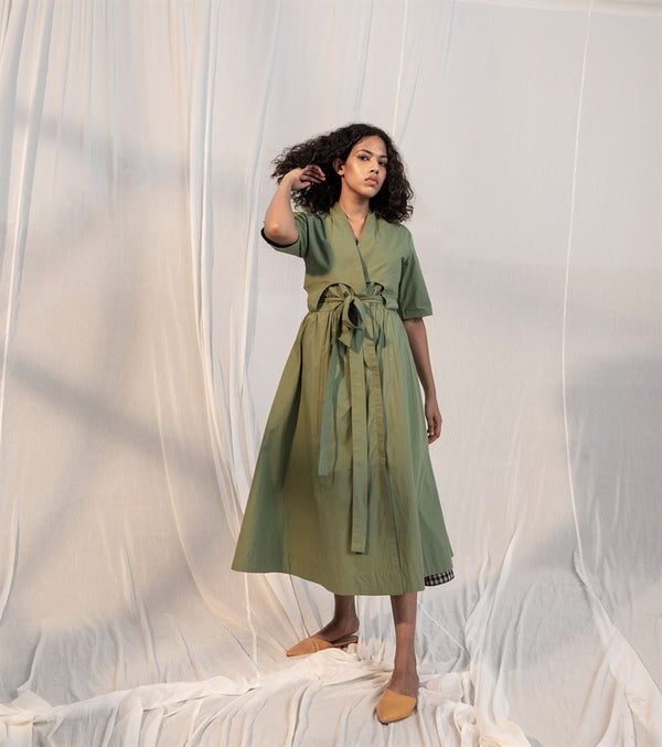 Khara Kapas   I   Artichoke Dress     Sienna Collection Sage Green KK-PF21-07 - Shop Cult Modern