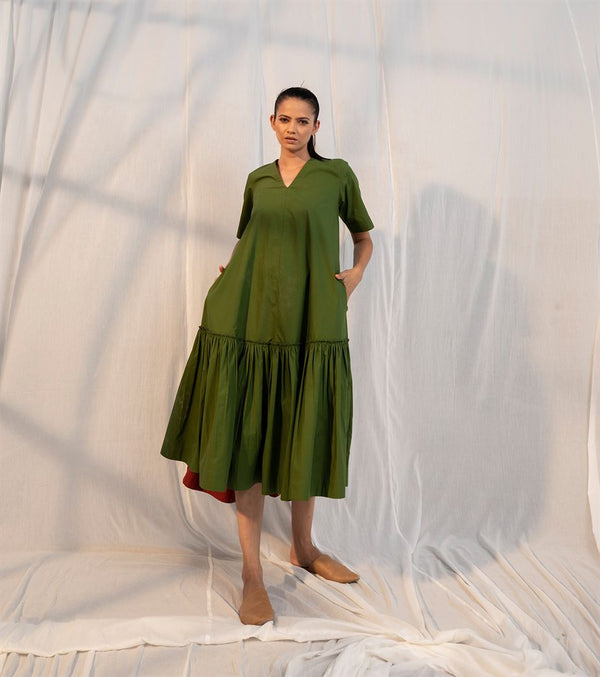 Khara Kapas   I   Fern Dress     Sienna Collection Fern Green KK-PF21-10 - Shop Cult Modern