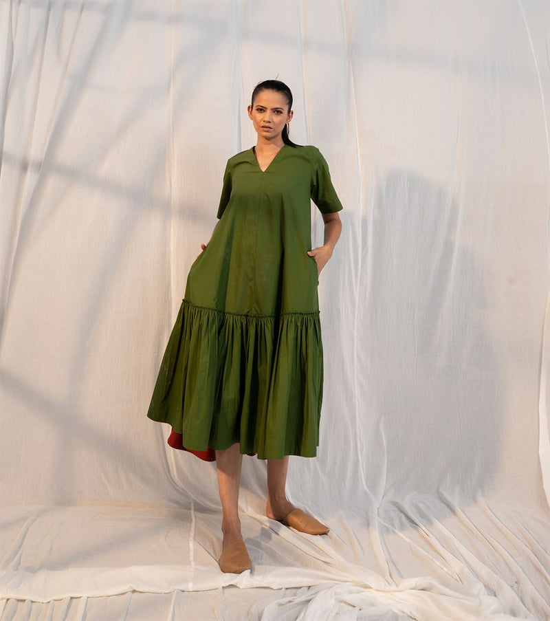 Khara Kapas   I   Fern Dress     Sienna Collection Fern Green KK-PF21-10 - Shop Cult Modern
