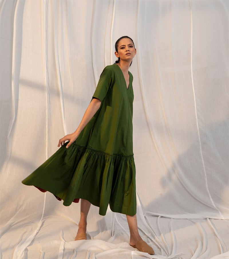 Khara Kapas   I   Fern Dress     Sienna Collection Fern Green KK-PF21-10 - Shop Cult Modern