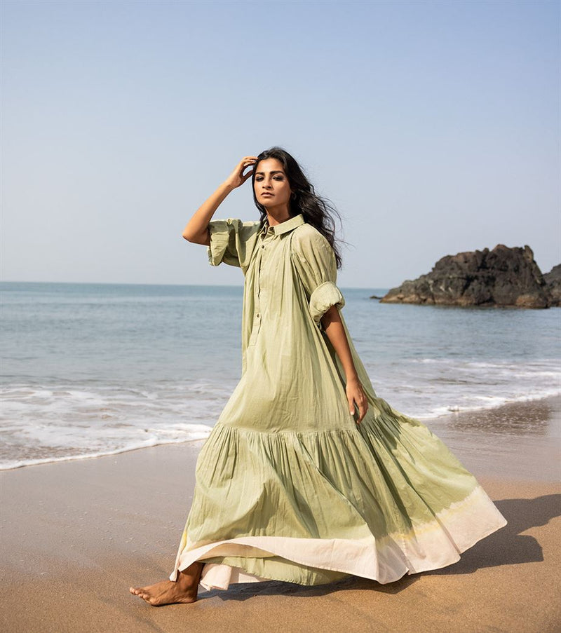 Shop Green Apricot Dress by Khara Kapas | Shop Cult Modern Shop Green Apricot Dress by Khara Kapas | Shop Cult Modern