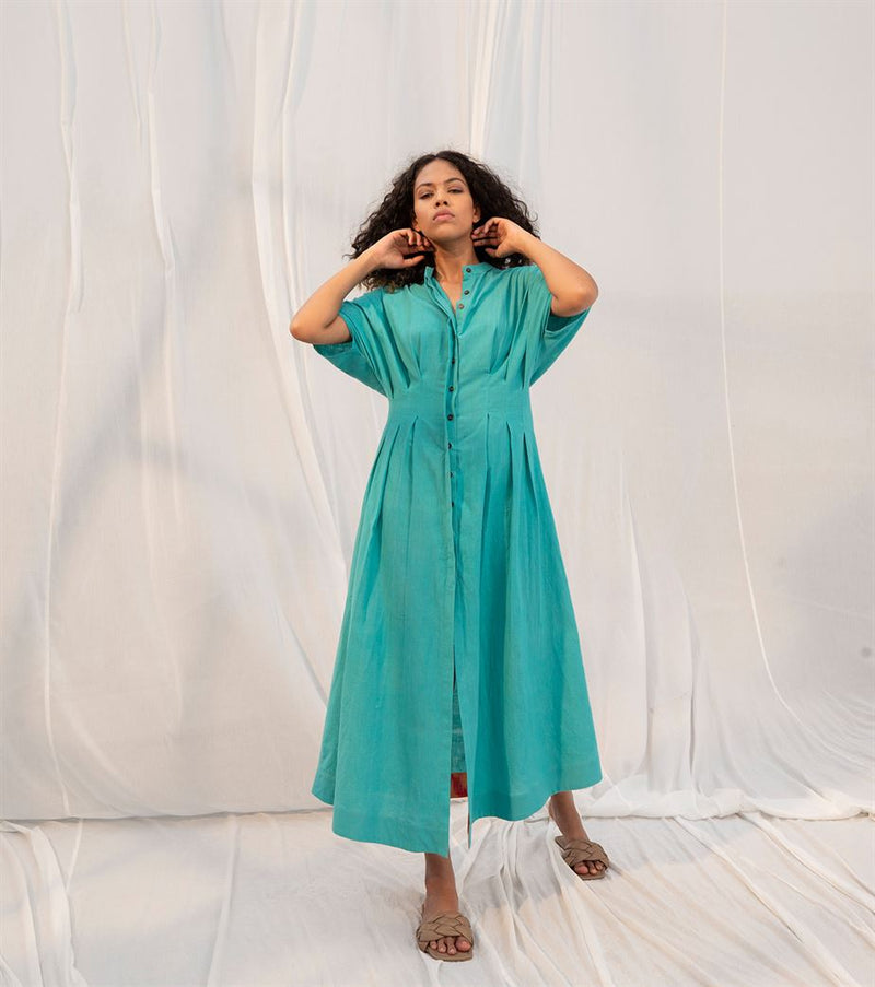 Khara Kapas   I   Jora Dress     Sienna Collection Tuquoise KK-PF21-24 - Shop Cult Modern