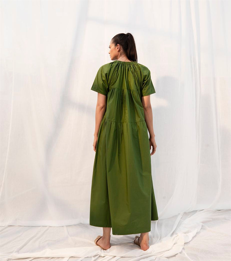 Khara Kapas   I   Meadow Dress     Sienna Collection Fern Green KK-PF21-17 - Shop Cult Modern