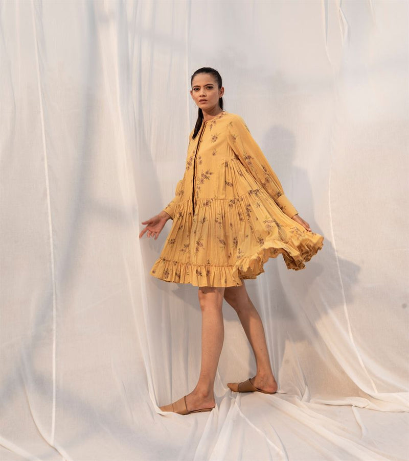 Khara Kapas   I   Tessa Dress     Sienna Collection Dirty Mustard KK-PF21-32 - Shop Cult Modern