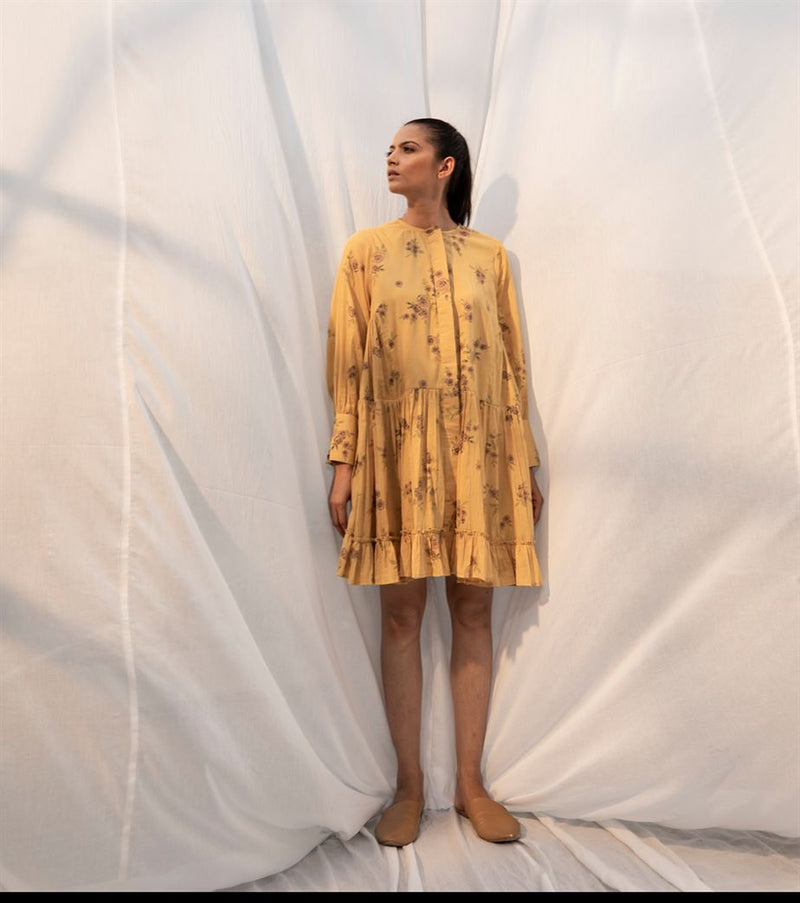 Khara Kapas   I   Tessa Dress     Sienna Collection Dirty Mustard KK-PF21-32 - Shop Cult Modern