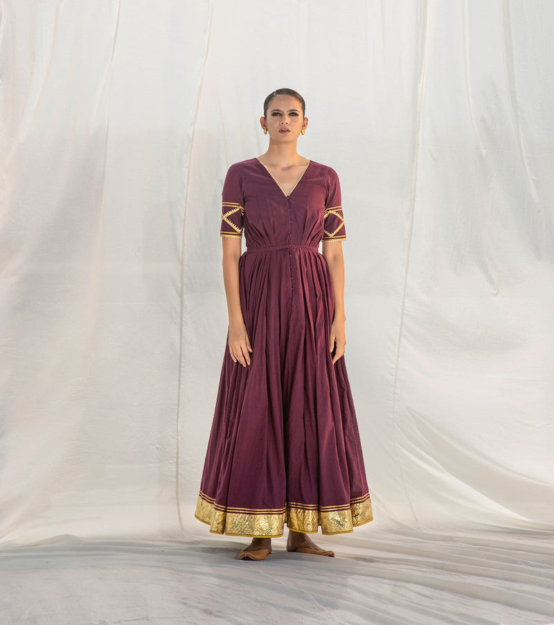Khara Kapas   I   Rangmanch Pleated Long Dress - Shop Cult Modern