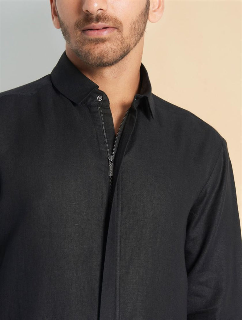 Perona   -   Mens-Shirts-Shirts-Luan-Pma-Ss24-206-S-Black - Shop Cult Modern