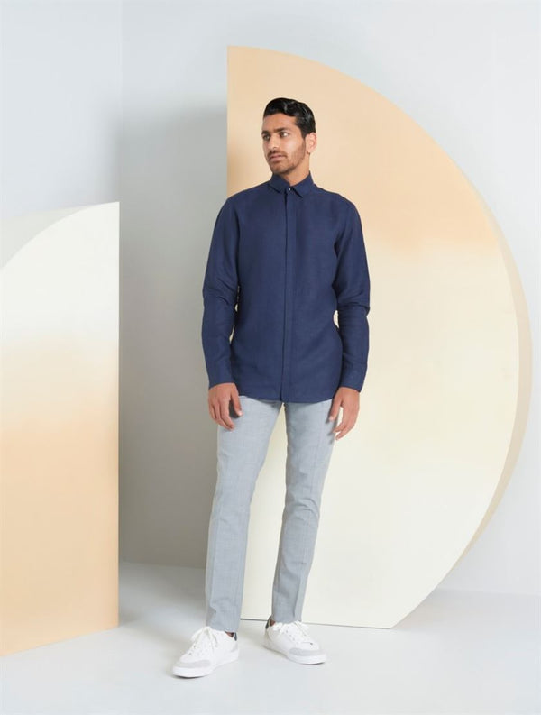 Perona   -   Mens-Shirts-Shirts-Luan-Pma-Ss24-206-S-Navy - Shop Cult Modern