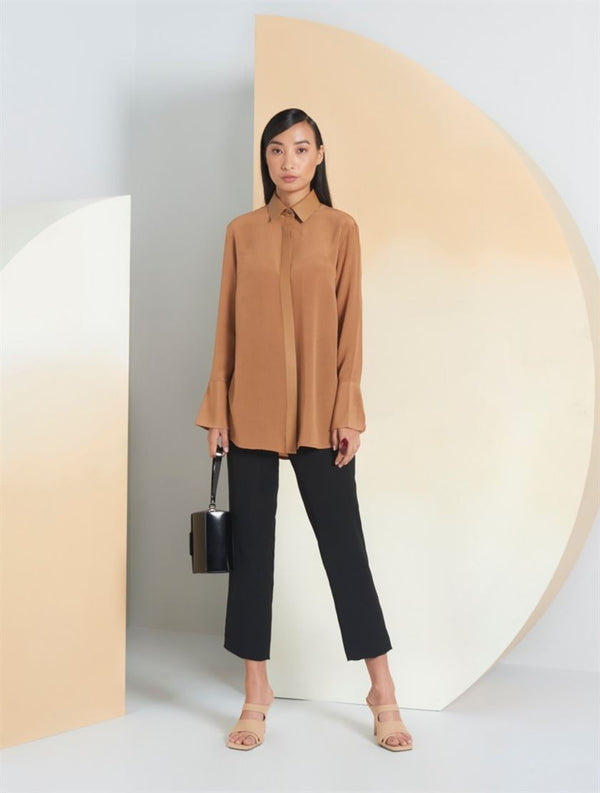 Perona   -   Womens-Shirts & Tops-Shirts -Miki-Pwa-Ss24-610-Xxs-Camel - Shop Cult Modern