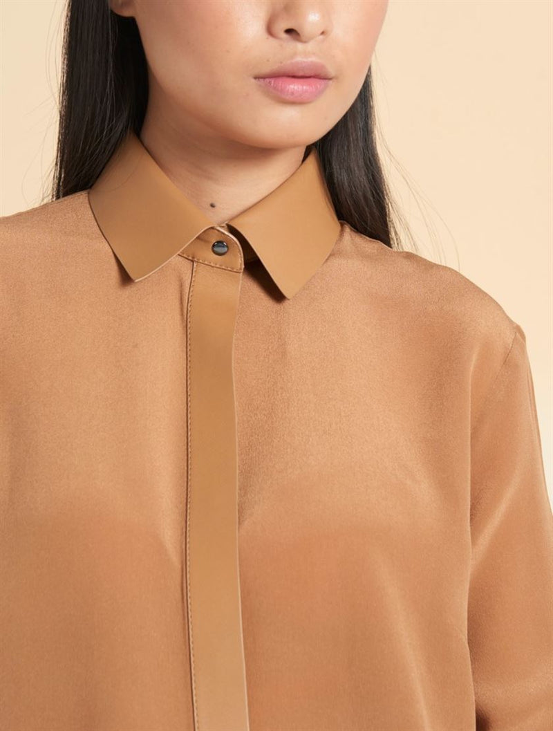 Perona   -   Womens-Shirts & Tops-Shirts -Miki-Pwa-Ss24-610-Xxs-Camel - Shop Cult Modern