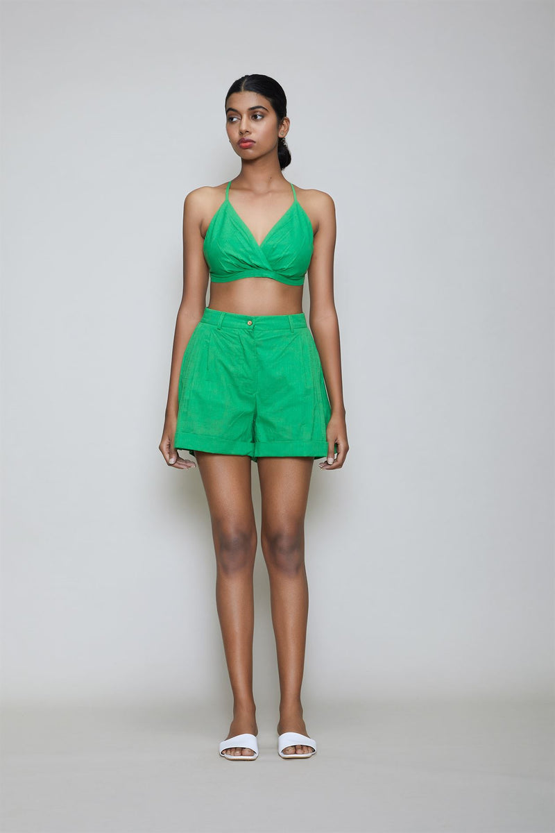Shop Cotton Bralette and Shorts Set by Mati