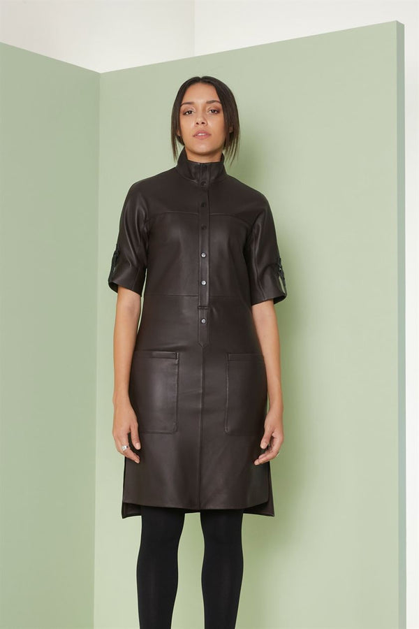 Perona   I   Womens-Outerweareather Dress-Nala-Pma-Fv21-7917-Dark Brown  AS7900 - Shop Cult Modern