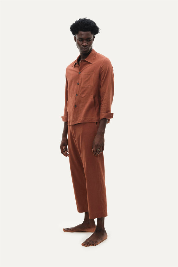 Naushad Ali I Classic collar shirt,Pinstripe Signature Spring Summer 2022 100% Handwoven cotton Grey NA SS22 M06 - Shop Cult Modern