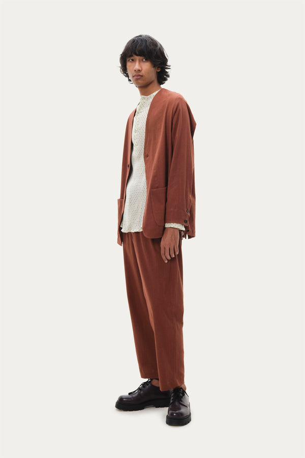 Naushad Ali I Overlay,Toffee brown Signature Spring Summer 2022 Crushed cotton Toffee Brown NA SS22 M07T - Shop Cult Modern