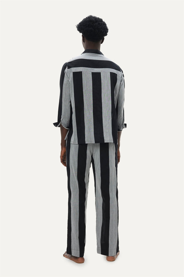 Naushad Ali I Candy stripe co,ord Signature Spring Summer 2022 Handwoven cotton + Handwoven silk cotton White NA SS22 M16 - Shop Cult Modern
