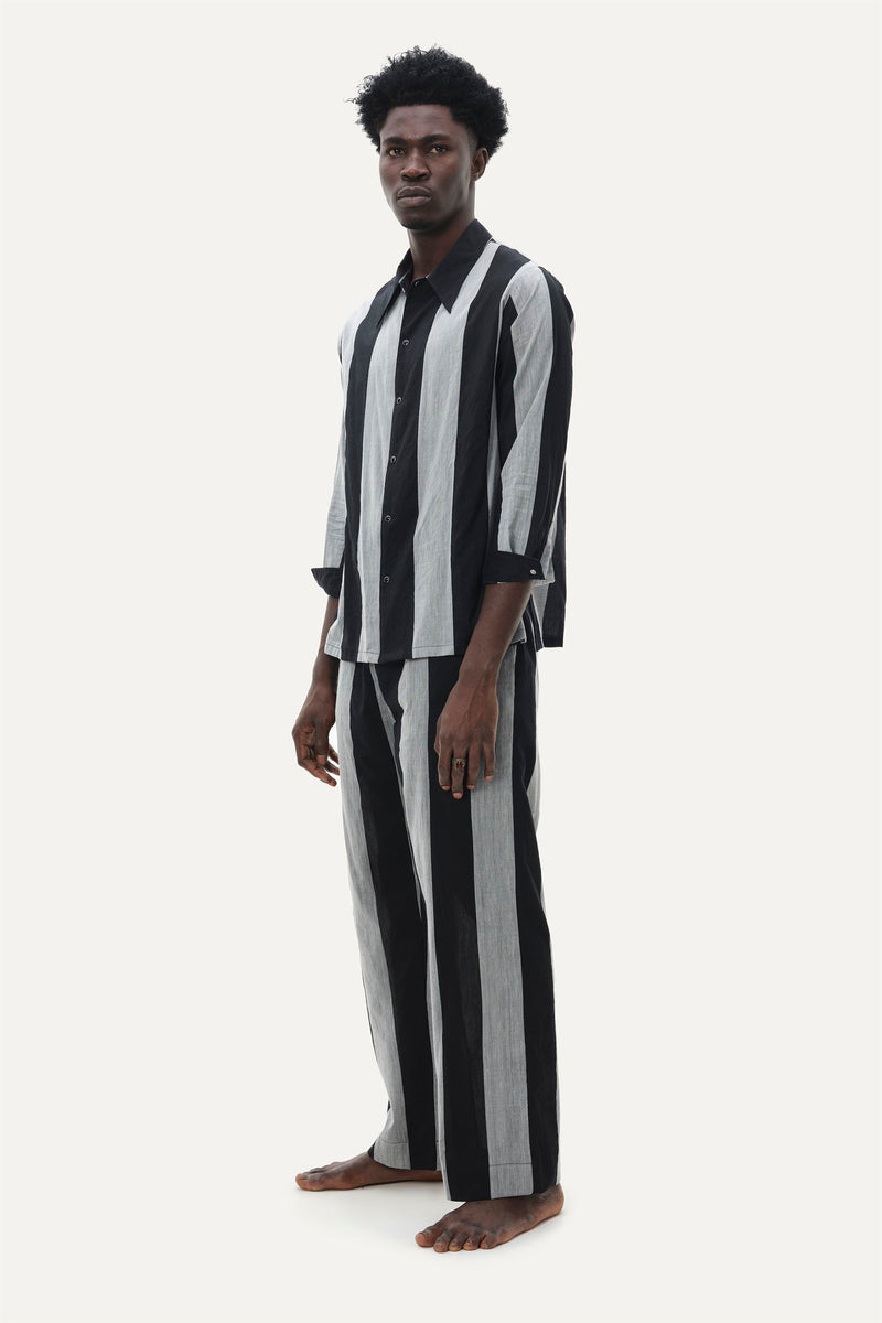 Naushad Ali I Candy stripe co,ord Signature Spring Summer 2022 Handwoven cotton + Handwoven silk cotton White NA SS22 M16 - Shop Cult Modern