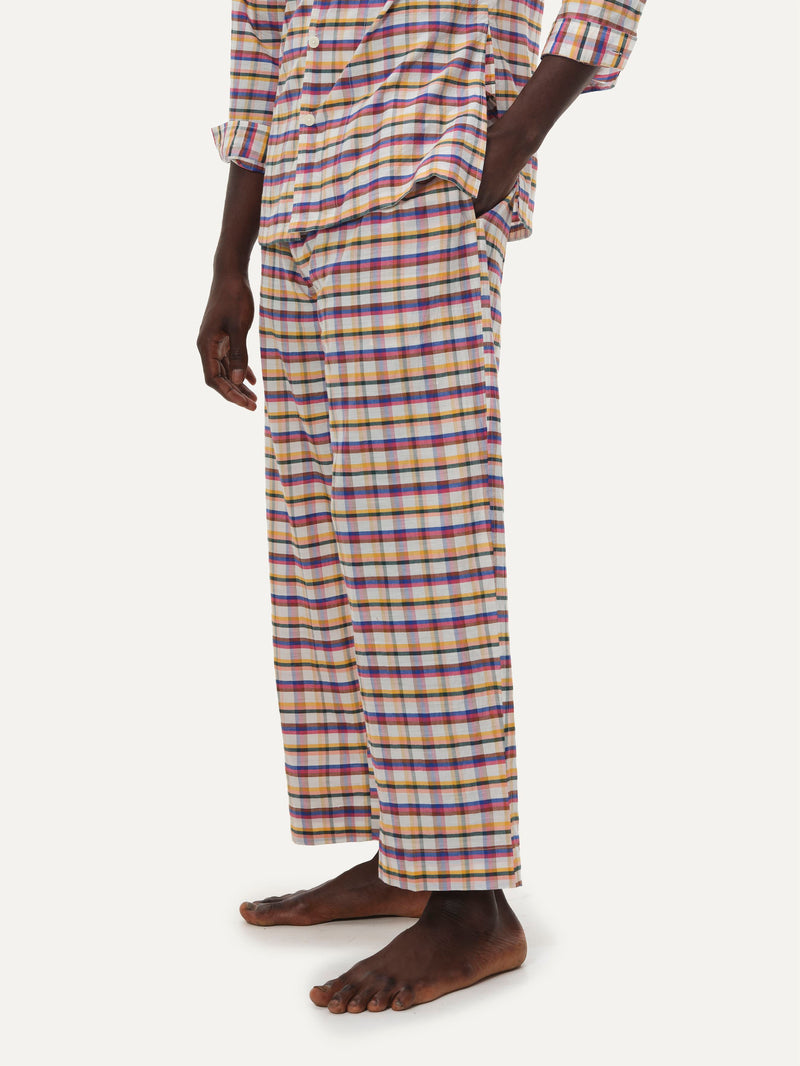 Naushad Ali I Straight pants,Madras Checks Signature Spring Summer 2022 Handwoven Silk Cotton Multicolour NA SS22 M18P - Shop Cult Modern