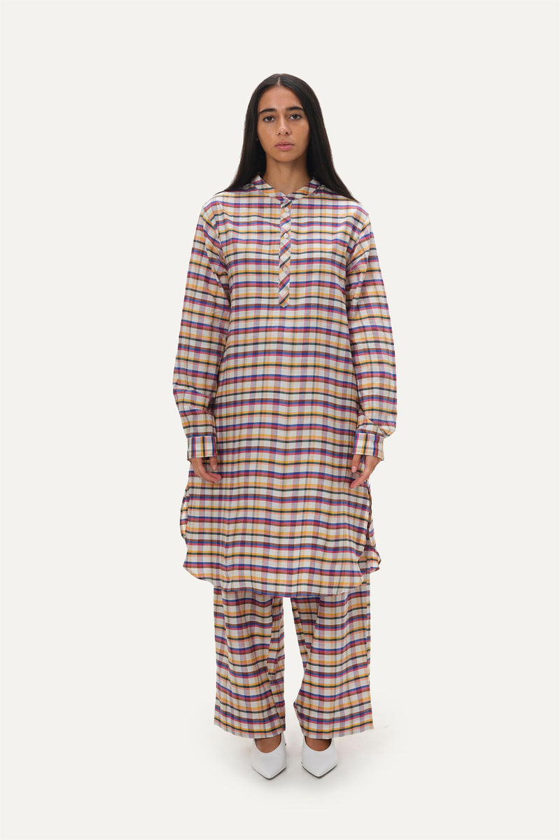 Naushad Ali   I   Jibba setMadras Checks
 Signature Spring Summer 2047 Multicolour Handwoven Silk Cotton NA SS22 W17 - Shop Cult Modern