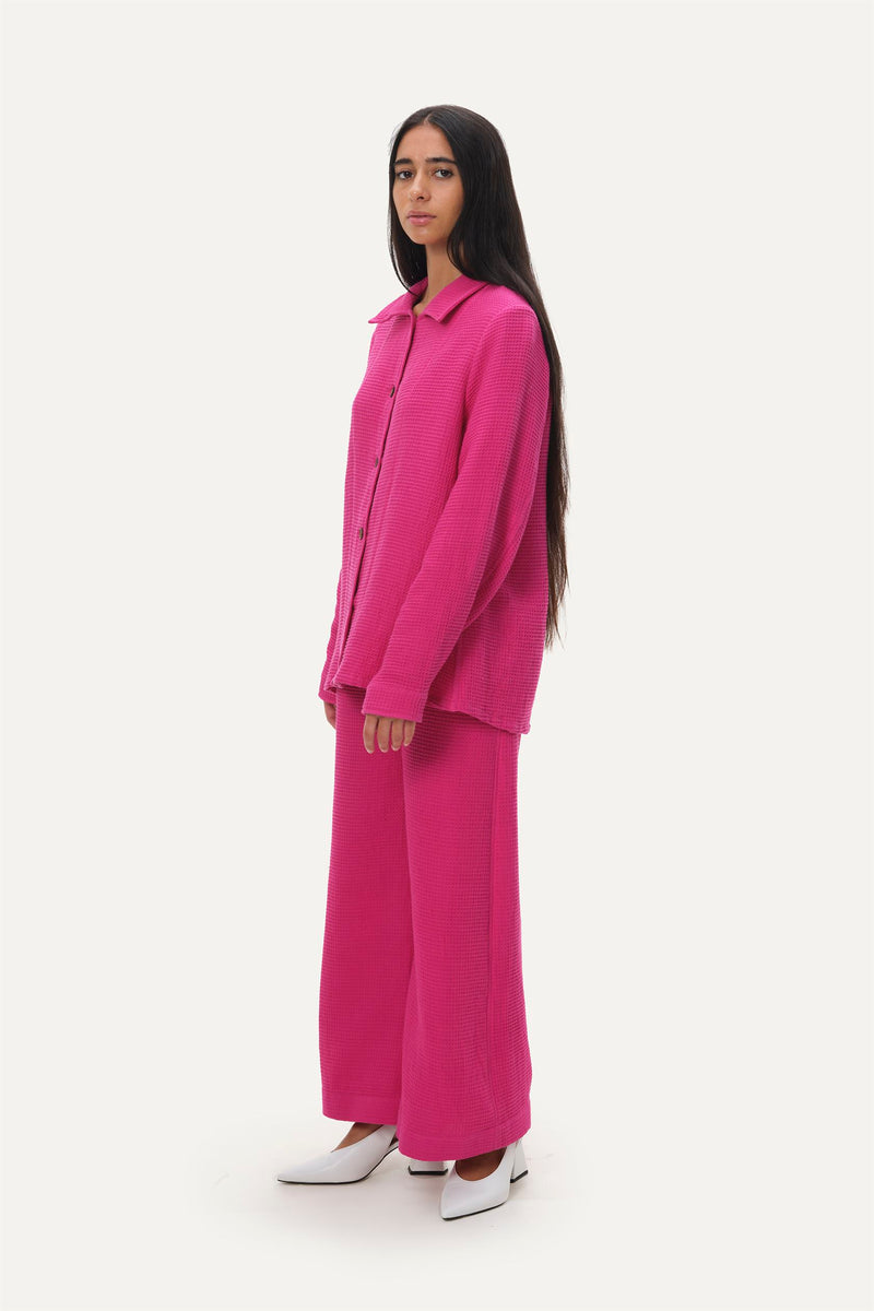 Naushad Ali   I   Waffle overset Signature Spring Summer 2061 Pink Handwoven cotton
 NA SS22 W26 - Shop Cult Modern