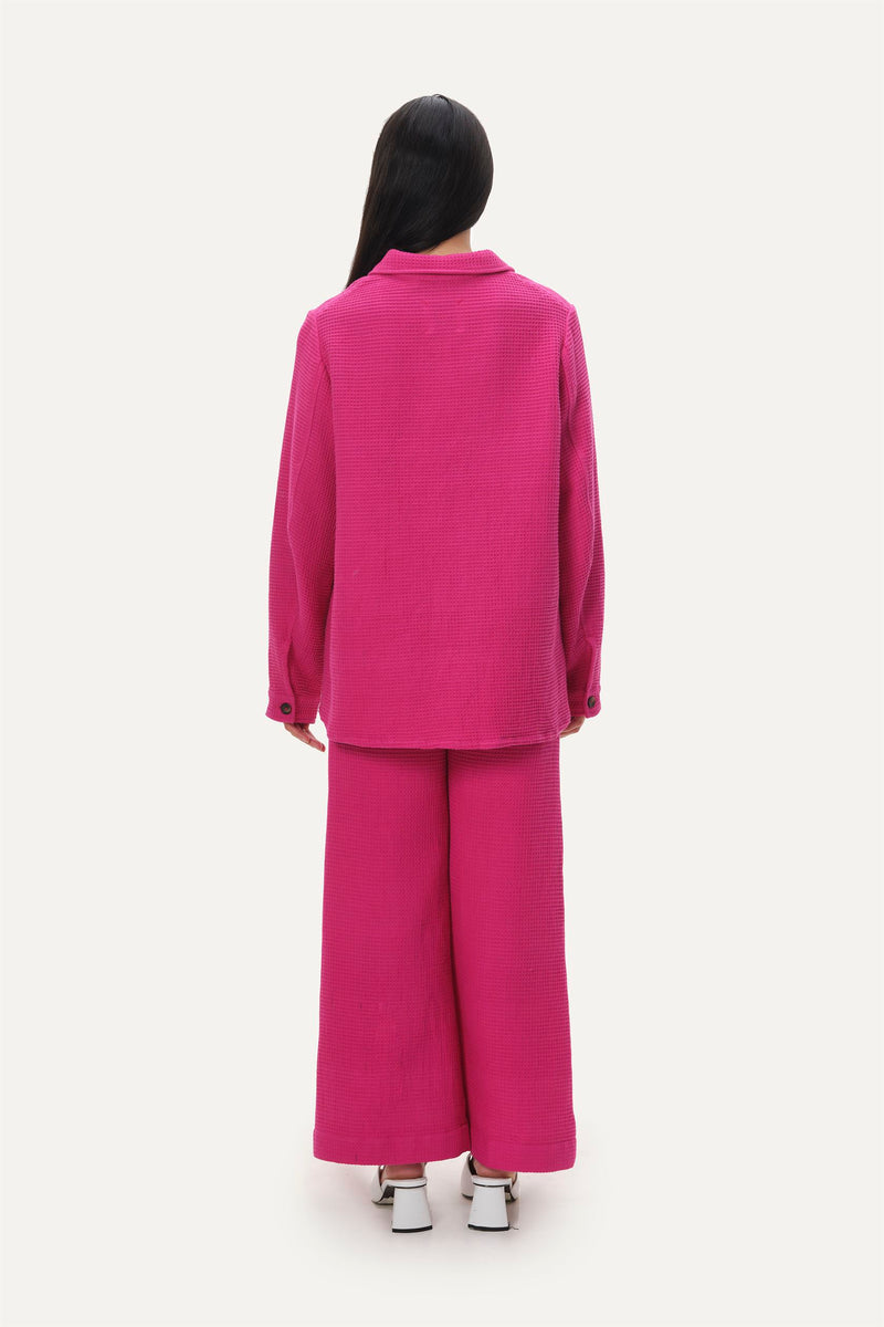 Naushad Ali   I   Waffle overset Signature Spring Summer 2061 Pink Handwoven cotton
 NA SS22 W26 - Shop Cult Modern