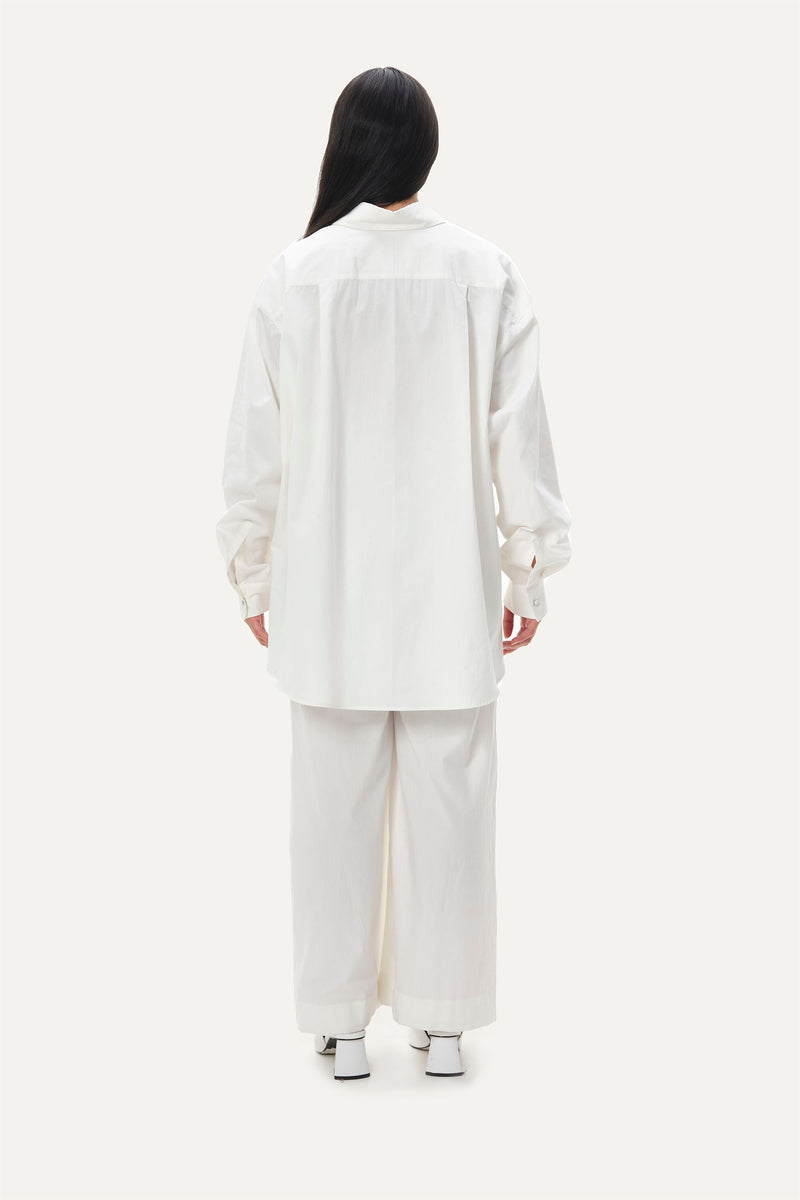 Naushad Ali   I   White on white co-ord Signature Spring Summer 2069 White Poplin NA SS22 W29 - Shop Cult Modern