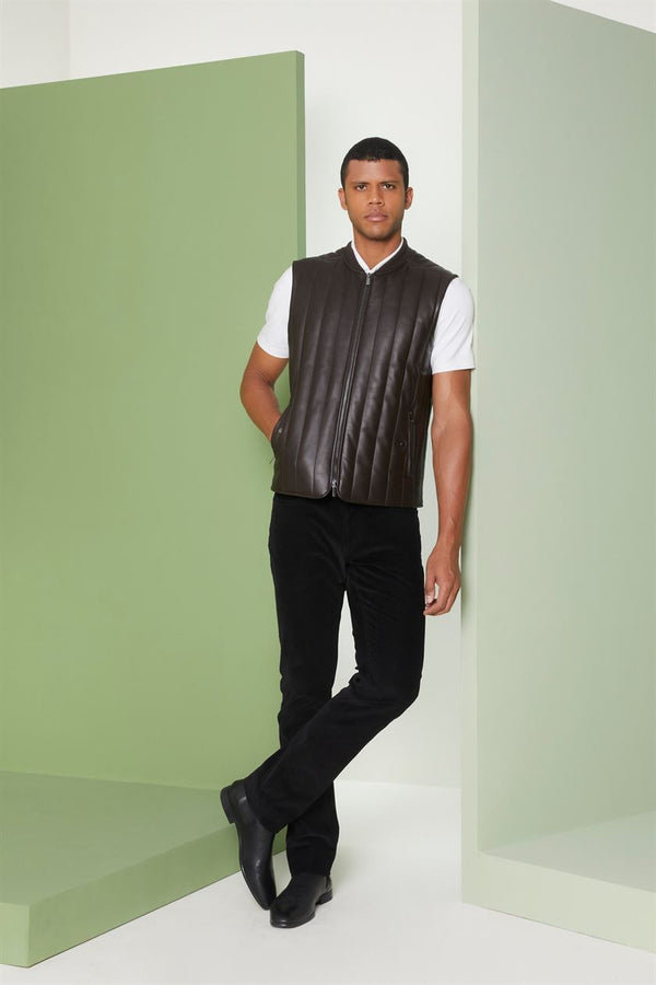 Perona   I   Mens-Outerweareather Vest -Neil-Pma-Fv21- 00005-Dark Brown  AS7596 - Shop Cult Modern
